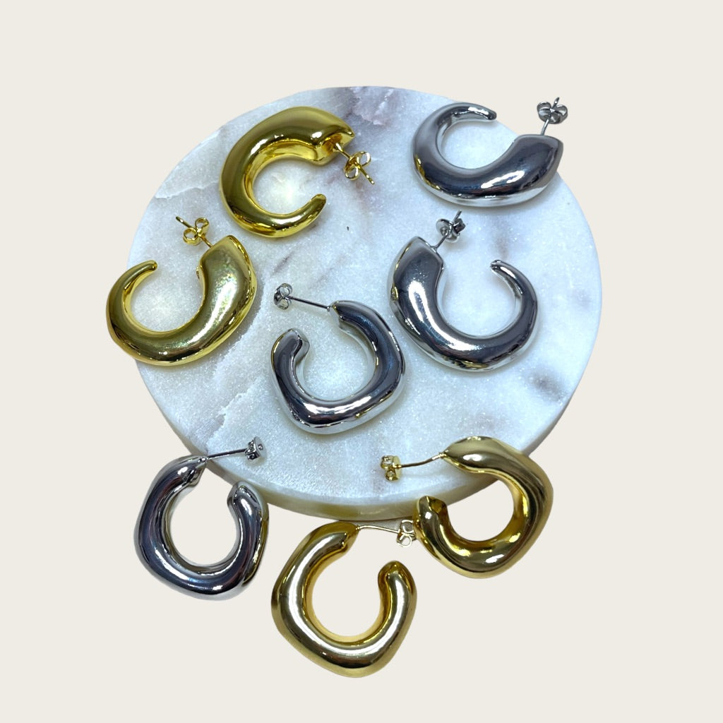 18K Brass Gold Plated Hoops
