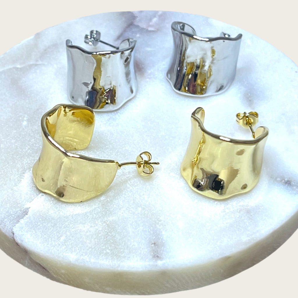 18k Brass Gold Plated Hoops