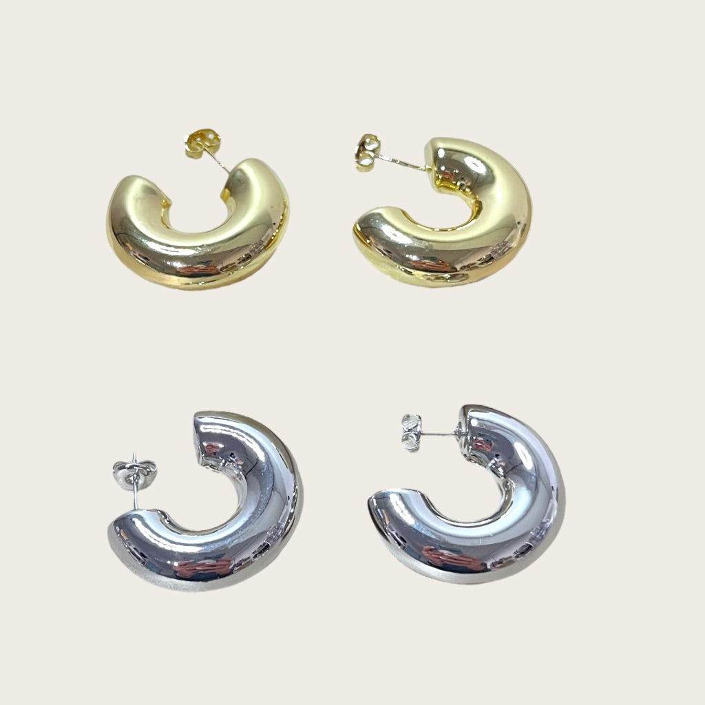 18k Brass Gold Plated Hoops
